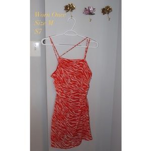 Vibrant orange zebra dress